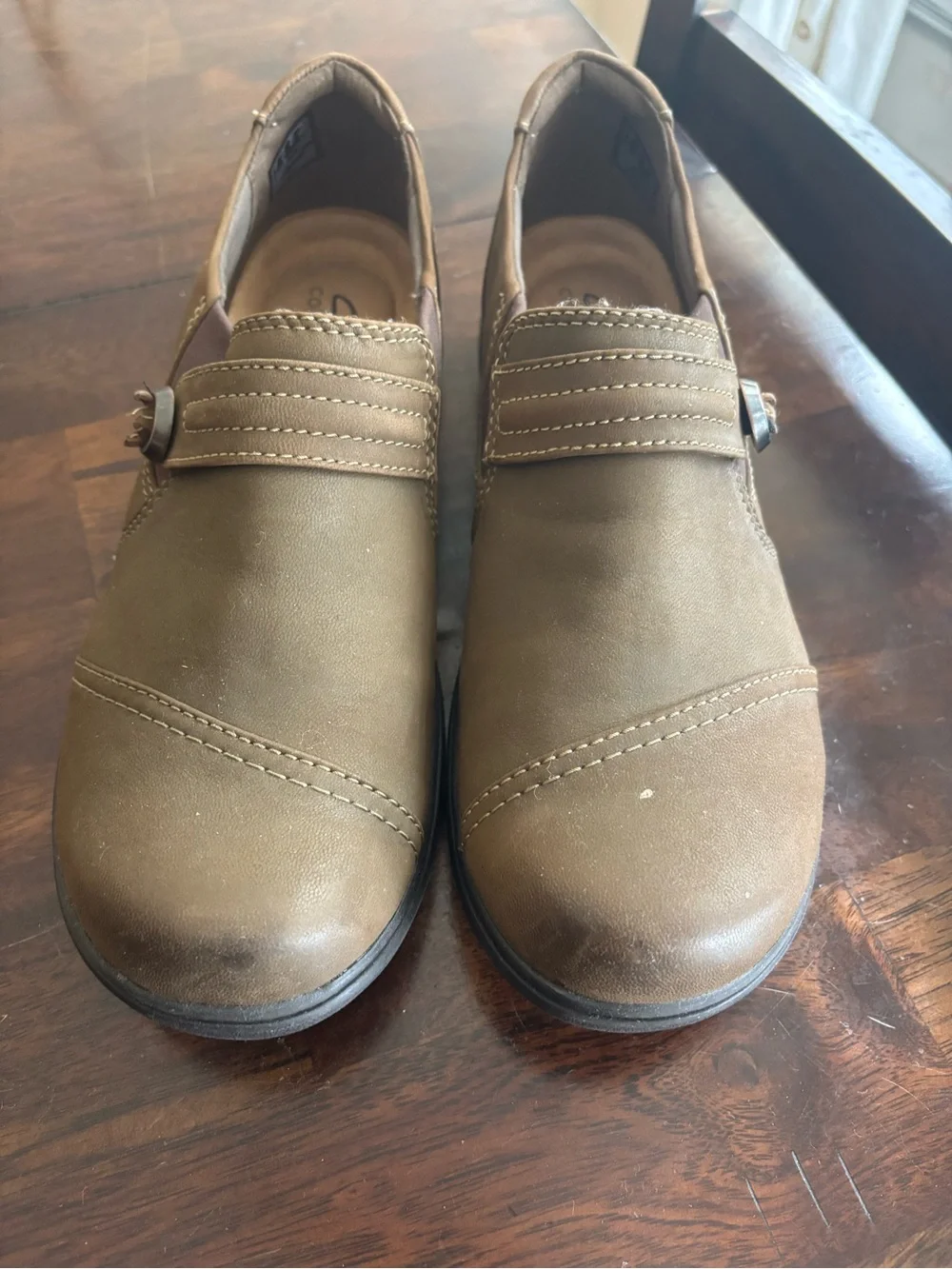 Clarks  Tan Slip-On Loafers